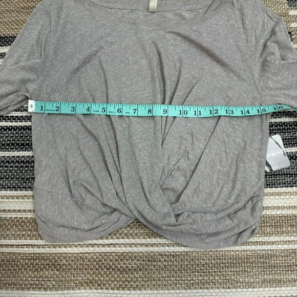 Free People Movement Undertow Long Sleeve Cropped Top Heather Grey Size M - Picture 15 of 16